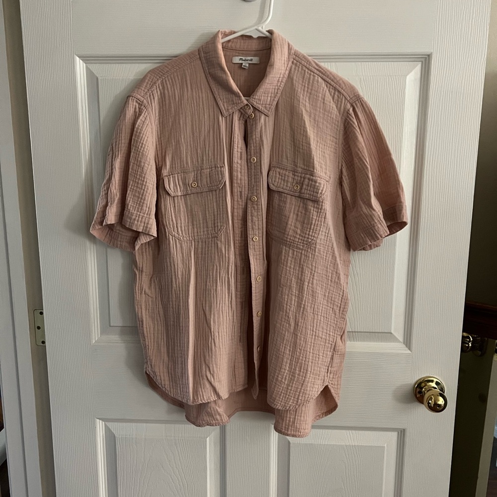 Madewell Pink (salmon/coral) Casual Button Down Shirt